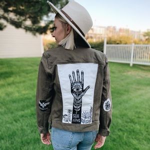 Hand painted jean jacket